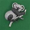 American Diamond Birds Brooch with Rhodium Plating
