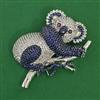 American Diamond Birds Brooch with Rhodium Plating