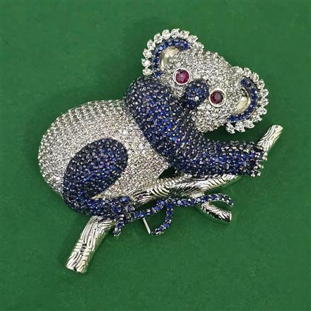American Diamond Birds Brooch with Rhodium Plating