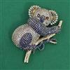American Diamond Birds Brooch with Mehndi Plating