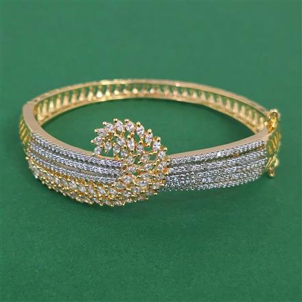 American Diamond Openable kada with Rhodium Plating 2 Tone Plating Mehndi Plating Carat Plating