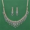 American Diamond Classic Necklace with Rhodium Plating 2 Tone Plating Mehndi Plating