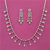 American Diamond Classic Necklace with Rhodium Plating 2 Tone Plating