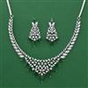 American Diamond Classic Necklace with Rhodium Plating