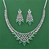 American Diamond Classic Necklace with Rhodium Plating