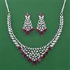American Diamond Classic Necklace with Rhodium Plating