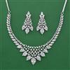 American Diamond Classic Necklace with Rhodium Plating