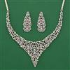 American Diamond Classic Necklace with Rhodium Plating 2 Tone Plating