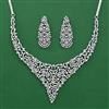 American Diamond Classic Necklace with Rhodium Plating 2 Tone Plating