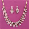 American Diamond Classic Necklace with Rhodium Plating 2 Tone Plating
