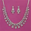 American Diamond Classic Necklace with Rhodium Plating 2 Tone Plating