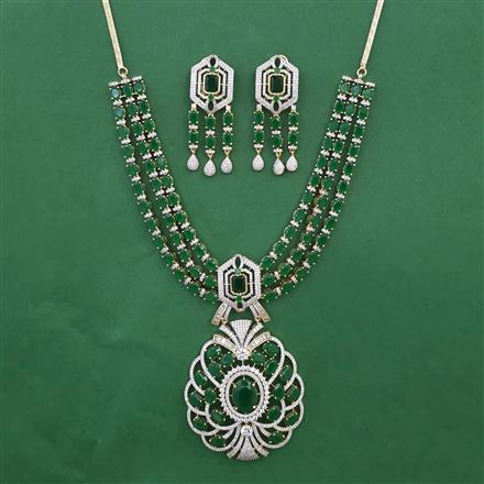 American Diamond Layered Necklace with 2 Tone Plating