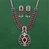 American Diamond Layered Necklace with 2 Tone Plating