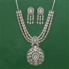American Diamond Layered Necklace with 2 Tone Plating