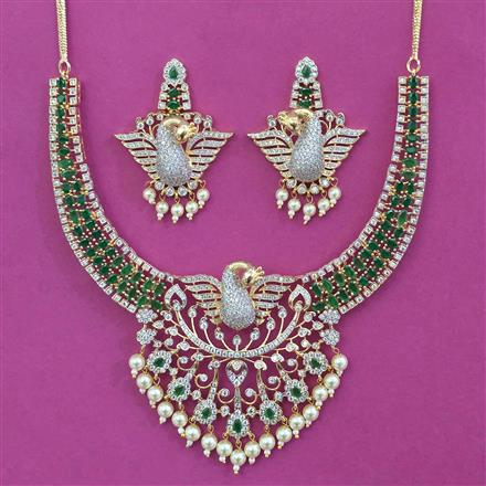 American Diamond Birds Necklace with 2 Tone Plating