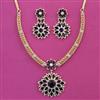 American Diamond Classic Necklace with 2 Tone Plating