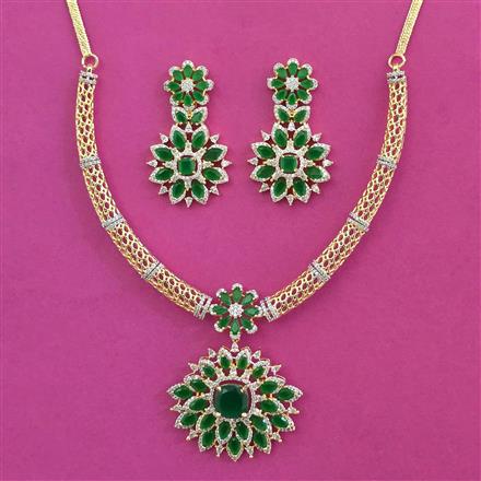 American Diamond Classic Necklace with 2 Tone Plating