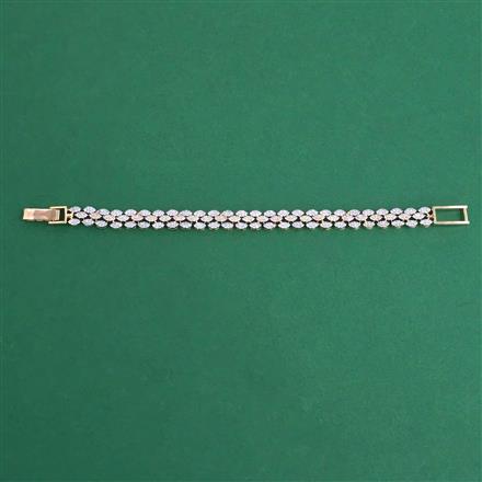 American Diamond Classic Bracelet with Rhodium Plating 2 Tone Plating