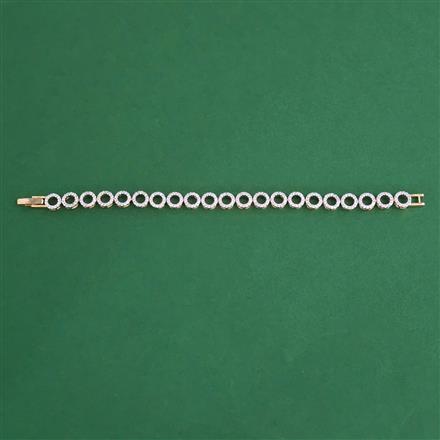 American Diamond Classic Bracelet with Rhodium Plating 2 Tone Plating