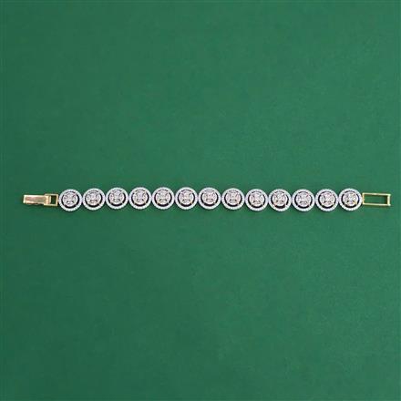 American Diamond Classic Bracelet with Rhodium Plating 2 Tone Plating