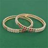 American Diamond 4 Pc Pearl Bangles with Gold Plating
