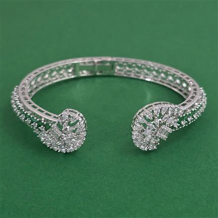 American Diamond Classic Kada with Rhodium Plating