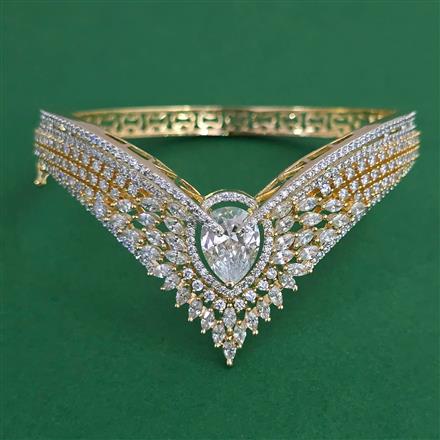 American Diamond Openable kada with 2 Tone Plating