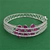 American Diamond Openable kada with Rhodium Plating