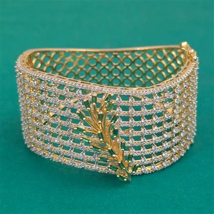 American Diamond Broad Kada with 2 Tone Plating