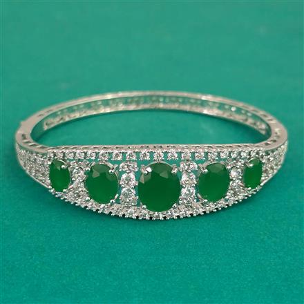 American Diamond Openable kada with Rhodium Plating