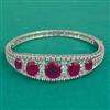 American Diamond Openable kada with Rhodium Plating