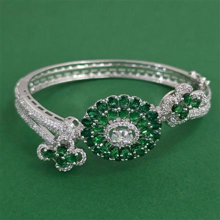 American Diamond Openable kada with Rhodium Plating