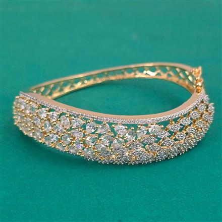 American Diamond Openable kada with Rhodium Plating 2 Tone Plating Mehndi Plating