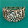 American Diamond Broad Kada with Rhodium Plating 2 Tone Plating Mehndi Plating