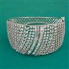 American Diamond Broad Kada with Rhodium Plating 2 Tone Plating Mehndi Plating