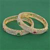 American Diamond 2 Pc Classic Bangles with 2 Tone Plating