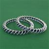 American Diamond 2 Pc Classic Bangles with Rhodium Plating