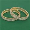 American Diamond 2 Pc Classic Bangles with 2 Tone Plating