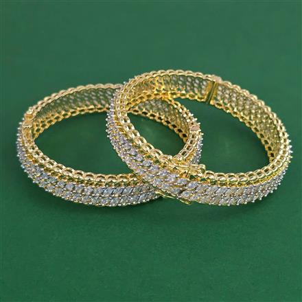 American Diamond Openable Bangles with 2 Tone Plating
