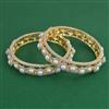 American Diamond Pearl Bangles with 2 Tone Plating