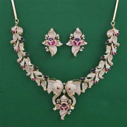 American Diamond Birds Necklace with Carat Plating
