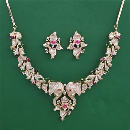 American Diamond Hazoorilal Necklace with Carat Plating