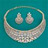 American Diamond Choker Necklace with Rhodium Plating 2 Tone Plating Mehndi Plating