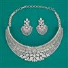 American Diamond Choker Necklace with Rhodium Plating 2 Tone Plating Mehndi Plating
