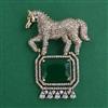 American Diamond Birds Brooch with Mehndi Plating