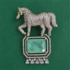 American Diamond Birds Brooch with Mehndi Plating