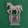 American Diamond Birds Brooch with Mehndi Plating