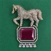 American Diamond Birds Brooch with Mehndi Plating