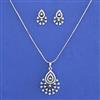 American Diamond Classic Pendant Set with Rhodium Plating