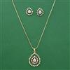 American Diamond Classic Pendant Set with 2 Tone Plating